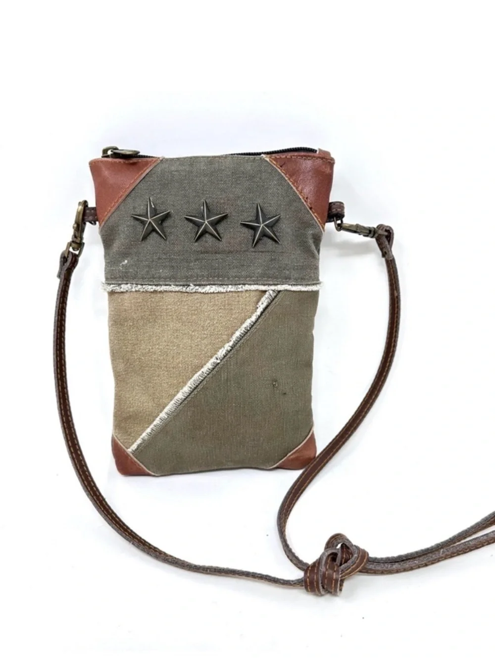 Mona B Mixed Canvas Small Bag - Picture 1 of 7
